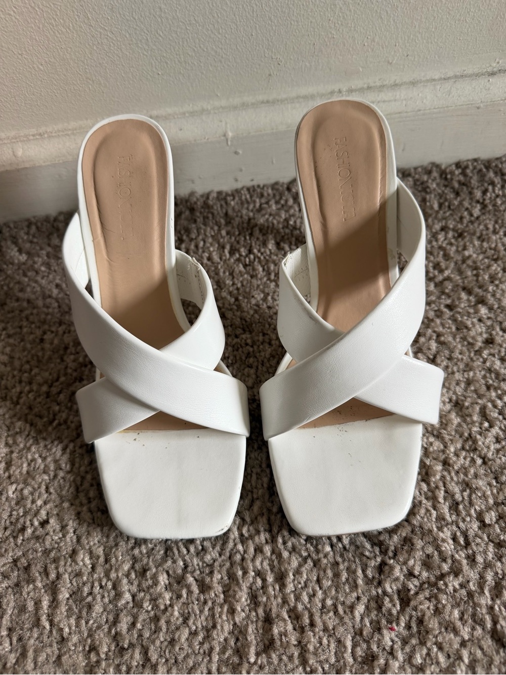 Fashion Nova White Heel Sandals